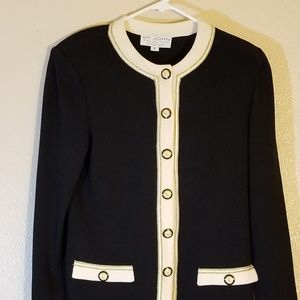 St. John Marie Gray Womens 2 Piece Knit Skirt Suit